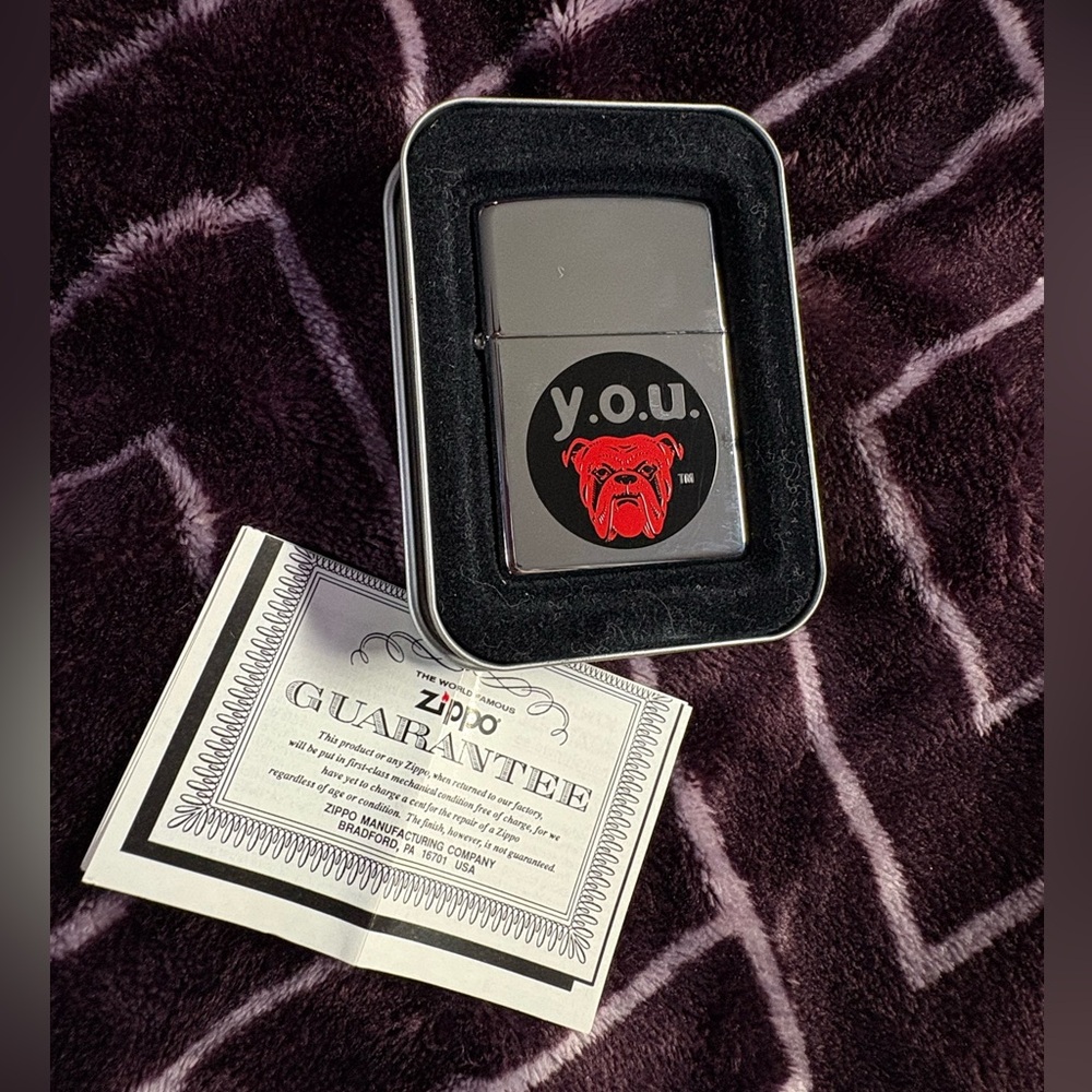 Vintage Red Dog Y.O.U. Zippo Lighter